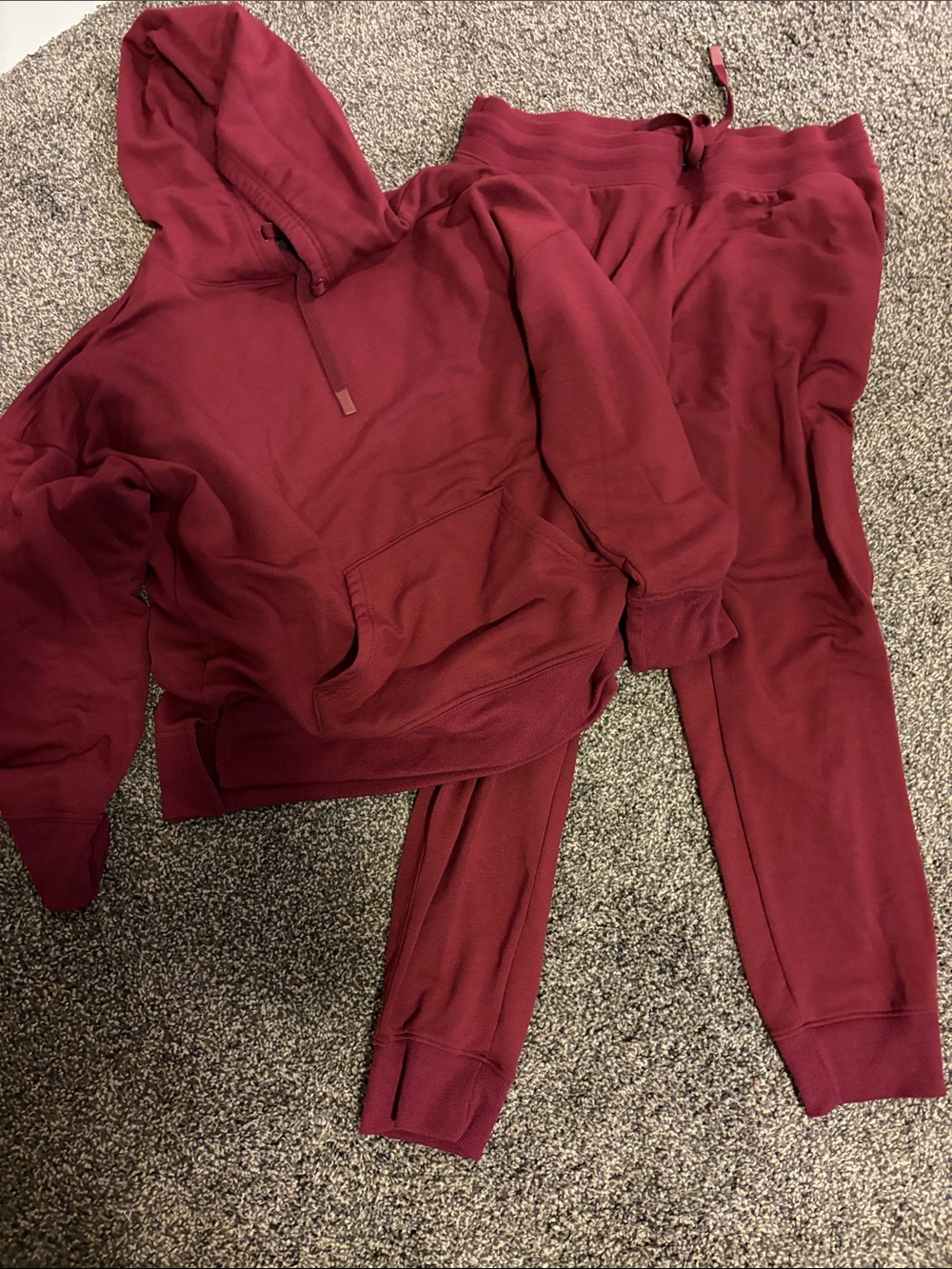 Athletic Works Maroon Track Pants and Hoodie Set
